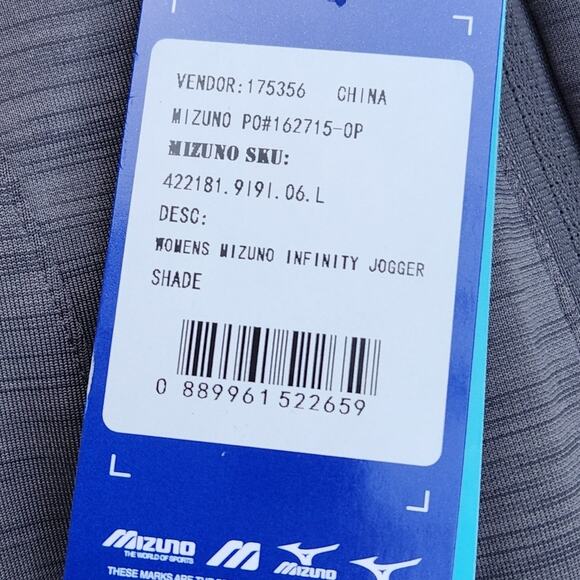 Mizuno Infinity Jogger Women's L Gray Zippered Ankle Athletic Elastic Waist NWT - Picture 5 of 8